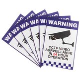 6個の警告CCTVセキュリティ監視カメラサイン警告デカールステッカー66x100ミリメートル