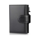 Męski portfel książka na wizytówki wielofunkcyjny portfel z blokadą RFID z prawdziwej skóry portfel trójskładnikowy z podstawką na karty kredytowe portfel na monety na prezent biurowy dla mężczyzn