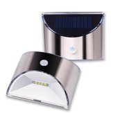 Солнечная Powered 4 LED PIR Motion Датчик Настенный светильник из нержавеющей стали для На открытом воздухе Сад Главная