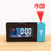 LED digitális vetítő ébresztőóra időjárás hőmérő szundi háttérvilágítás naptár