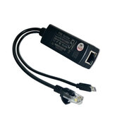 ESCAM 2.5KV 防止干渉 電力供給オーバーイーサネット 48Vから5V 2.4A 12W アクティブPOEスプリッターマイクロUSBプラグ Raspberry Pi CCTV電源スプリッター用