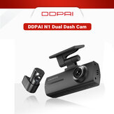 DDPAI N1 grabador de video dual para automóvil con cámara frontal y trasera, resolución 1296P + 1080P, monitoreo de estacionamiento las 24 horas