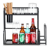 2-Tier Kitchen Countertop Spice Rack Organizer Cabinet Shelves Holder Rack