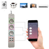 DHEKINGD D555 Smart WIFI App Control Power Strip mit 3 EU-Steckdosen und 4 USB-Schnellladebuchsen