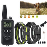 800m Wireless Remote Control LCD Display USB Rechargeable Dog Bark Collar Electric Shock Pet Trainer For 1-2 Dogs, US/EU/UK Plug