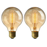 Kingso 2Pcs E27 220V 40W Lampada a filamento di tungsteno ambra Edison Serie Retrò Lampada a filamento di tungsteno