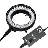 Lâmpada iluminadora de luz anelar ajustável 56 LED para microscópio eletrônico estéreo industrial com plugue da UE