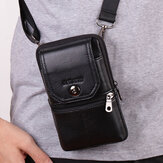 Men Genuine Leather Belt Bag Crossbody Bag 6 inch Phone Bag Waist Bag Belt Bag
