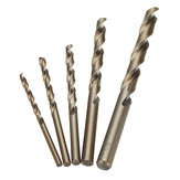 Jogo de 5 brocas helicoidais de cobalto HSS M35 de 4-10 mm da Drillpro, 4/5/6/8/10 mm, para metal, aço inoxidável, alumínio e cobre