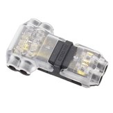 LEDストリップライト用の10PCS 2 PinトランスペアレントTタイプクイックコネクター、溶接なしのワイヤーターミナルブロック
