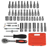 Conjunto de 53 peças de ferramentas de reparação de carros e motocicletas, com chaves de catraca, soquetes e cabeças de chave de fenda