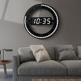 US / EU Plug 12 pouces LED anneau horloge murale automatique photosensible numérique électronique horloge bureau chambre en plastique horloge