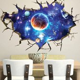 3D Outer Space Wall Stickers Home Decor Mural Art Removable Galaxy Wall Decals