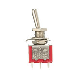 Interruptor basculante en miniatura rojo DPDT de 6 pines, 3 posiciones, 5A 120Vac / 2A 250Vac