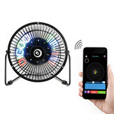 Digoo DG-TF111 DIY 6 Inches USB LED Metal Electrical Rotatable Clock Fan Colorful Display with APP