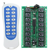 Interruptor de controle remoto RF sem fio de 16 canais DC 24V com transmissor para casa inteligente