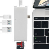 Multifuncional Type-C a 4K HD Type-C Carregamento de dois portos USB3.0 HUB TF Leitor de cartão SD para macbook