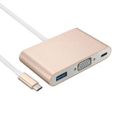 USB 3.1 Typ C auf VGA Konverter für Monitor, USB 3.0 Typ C weiblicher Ladestecker Adapter für Macbook