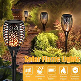 Lampe solaire extérieure étanche à effet flamme clignotante avec 12/33/51/96 LED pour jardin et camping