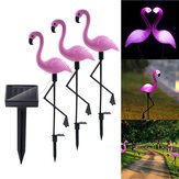 Luminária de caminho solar em formato de flamingo, impermeável, decorativa para jardim e gramado