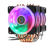 3Pin 3 Fans 6 Heatpipes Colorful Backlit CPU Cooling Fan Cooler Heatsink for Intel AMD 