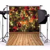 Фон из винила с деревянным фоном для фотостудии с рождественской темой и орнаментами размером 3x5 футов