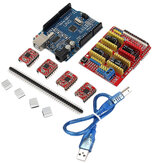 Kit de placa Geekcreit CNC Shield UNO-R3 com 4 drivers A4988 e dissipador de calor para gravador e impressora 3D