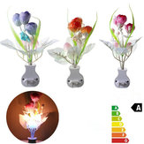 Mini lampada notturna sensore romantico in seta tulipano morbido decorazione casa camera da letto