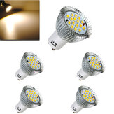 5X GU10 6.4W 16 SMD 5630 LED Warm White Spot Bulb 185-265V