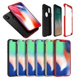 Bakeey 360° Full Body Brushed Finish Anti Fingerprint Case+Tempered Glass Screen Protector For iPhone X