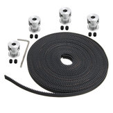 5m GT2 Timing Belt with 4pcs 16 Teeth 5mm Bore Pulley and 8pcs Screws