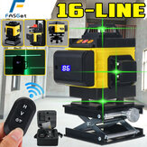 FASGet 360° Rotary 16 Lines Self Leveling Laser Level 4D Green Beam Auto Measuring Tool