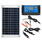Kit de panel solar de 30W 12V 10A cargador de batería controlador caravana barco al aire libre