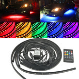 4 STKS RGB LED Onder Auto Vloerlampen Buis Strip Underglow body Neon Lamp Kit met Draadloze Controle