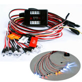 12-teiliges LED-Beleuchtungs-Kit für 1/10 RC Auto Lkw Teile - Bremse + Scheinwerfer + Signal Passt für 2.4ghz PPM FM