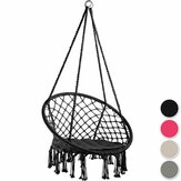 Cotton Krzesło hamakowe Hanging Chair Tassel Deluxe Swing Chair Max Load 120kg Outdoor Indoor Patio Garden