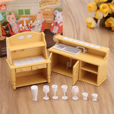 Cocina de plástico Miniatura Casa de muñecas Accesorios Muebles Conjunto de comedor Habitación Juguetes para niños
