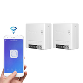2 Stück SONOFF MiniR2 Zwei-Wege-Smart-Schalter 10A AC100-240V funktioniert mit Amazon Alexa Google Home Assistant Nest. Unterstützt den DIY-Modus zum Flashen der Firmware