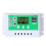 Controlador de carga solar PWM 12V 24A 10A 20A 60A com tela LCD compatível com 3 tipos de bateria