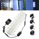 Kit de luz de tira de módulo de LED branco à prova d'água 3M SMD5050 para sinalização de espelho e lâmpada de maquiagem + adaptador DC12V