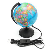 Mundo Terra Globo Atlas Mapa Geografia Educação Presente com Suporte Giratório e Luz LED
