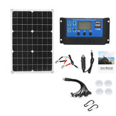 Panel solar de 40W Dual 12V USB con controlador de 60A 100A, células solares de polisilicio impermeables para cargar baterías de coches, yates, RV