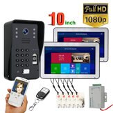 ENNIO SY1006B1007BMJLP12 10 Inch 2 Monitors Wifi Wireless Fingerprint RFID  Video Door Phone Doorbell Intercom System with Wired AHD 1080P  Door Access Control System