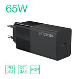 BlitzWolf® BW-S17 Зарядное устройство USB-C мощностью 65 Вт PD3.0 Настенное зарядное устройство с питанием и переходником ЕС для смартфона Планшет Ноут