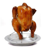 إناء طهي دجاج الديك الرومي العمودي غير لاصق من الفولاذ المقاوم للصدأ للشواء