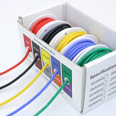 Fil et câble en silicone flexible 5 couleurs dans une boîte Fil mélangé étamé de haute qualité en cuivre pur 20AWG/22AWG/24AWG/26AWG/28AWG
