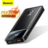 Baseus Digital Дисплей 20000 мАч 20 Вт PD QC3.0 Быстрая зарядка Power Bank для iPhone 13 13 Mini 13 Pro Max для Samsung Galaxy S21 Note 20 для Xiaomi Mi 11