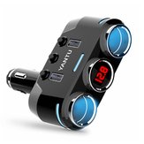 Yantu B39 Dual USB Three Ports 100W 3.1mA Wireless Car Charger Cigarette Lighter for Car DVR GPS MP3