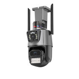 3MP + 3MP двойной объектив Wi-Fi камера на улице с двойным экраном AI автоотслеживанием PTZ IR цветной ночной видеонаблюдения Onvif 2-х полосным звуком камеры iCSee