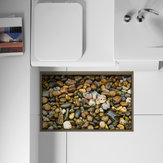 PAG 3D Bagno Impermeabile Cobblestone Modello Adesivo da pavimento Anti Slip lavabile con doccia Decor